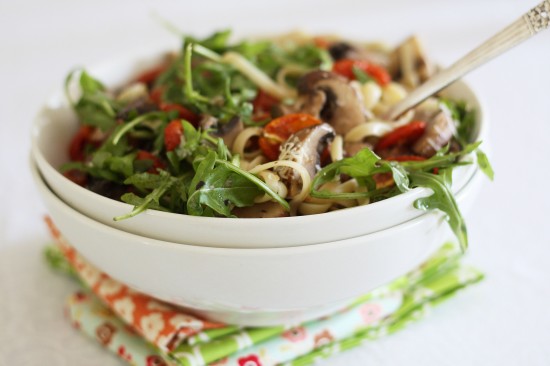 mushroom tomato linguine