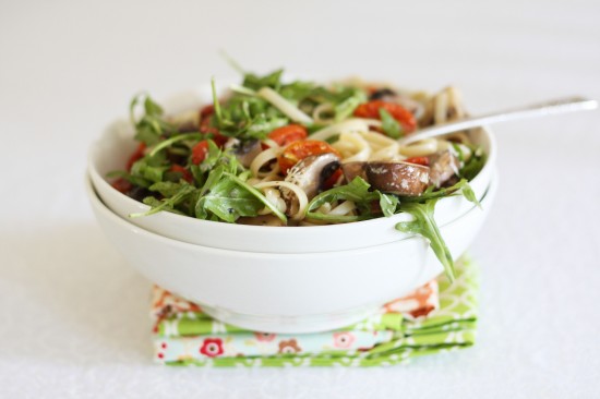 tomato mushroom linguine