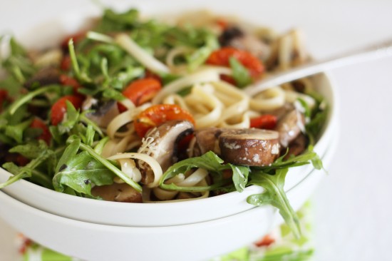 tomato mushroom linguine