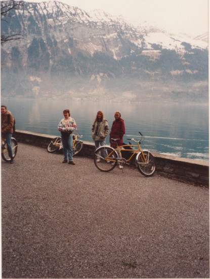 Cycling with friends in Switzerland