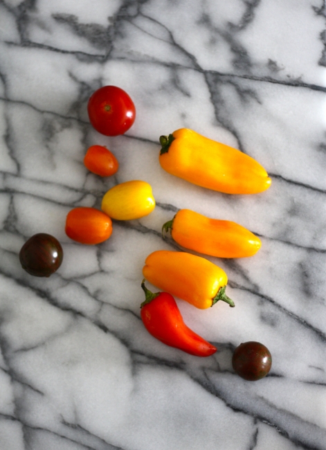 cherry toms and capsicum