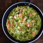 Smoked salmon leek omelet
