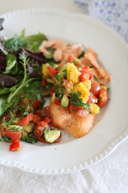 salmon with summer salsa