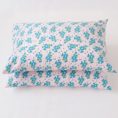 Lazybones Pillowcase Set in Forget Me Not