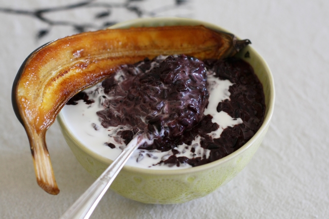 sticky black rice pudding