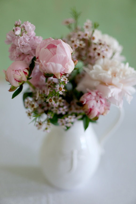 pink peonies