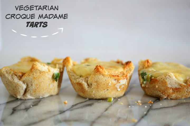 vegetarian croque madame tarts