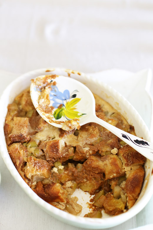 caramel apple brioche pudding