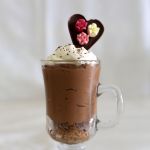Valentines Day chocolate mousse pie with chocolate hearts Valentines Day chocolate mousse pie with chocolate hearts