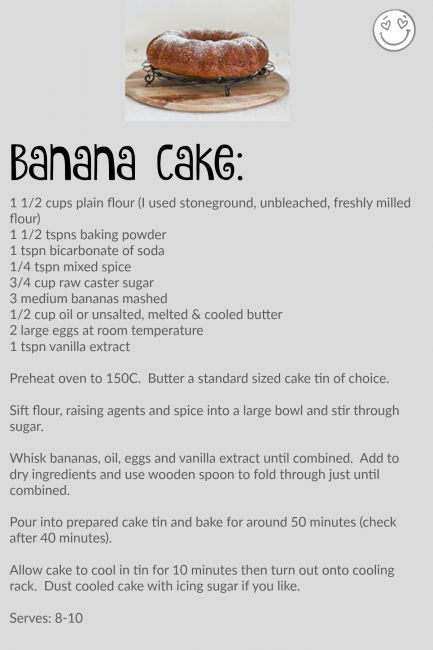 banana cake recipe l a splash of vanilla