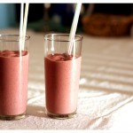 Strawberry, chocolate and peanut butter smoothie