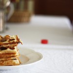 Waffles with maple syrup