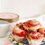Strawberry rolls with vanilla bean glaze