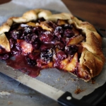 Peach and cherry galette