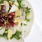 Pear, walnut, grape and rocket salad