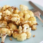 Roast cauliflower with lemon, chilli and pine nuts