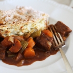 St Patrick’s Day slow cooked Irish beef pie with parmesan soda bread crust