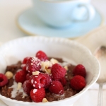 Chocolate hazelnut breakfast oats with coconut milk