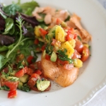 Atlantic salmon with summer mango salsa