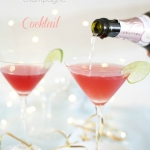 Festive cranberry, champagne and vodka cocktail