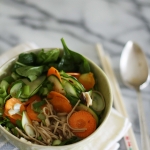 Miso vegetable soup with ginger and chilli