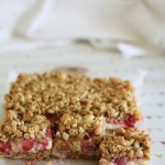 Creamy lemon strawberry macadamia crumb bars