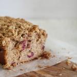 Raspberry crumble loaf cake