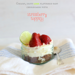 No bake lime strawberry cheesecake jars