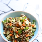 Lentil salad with toasted walnuts & feta