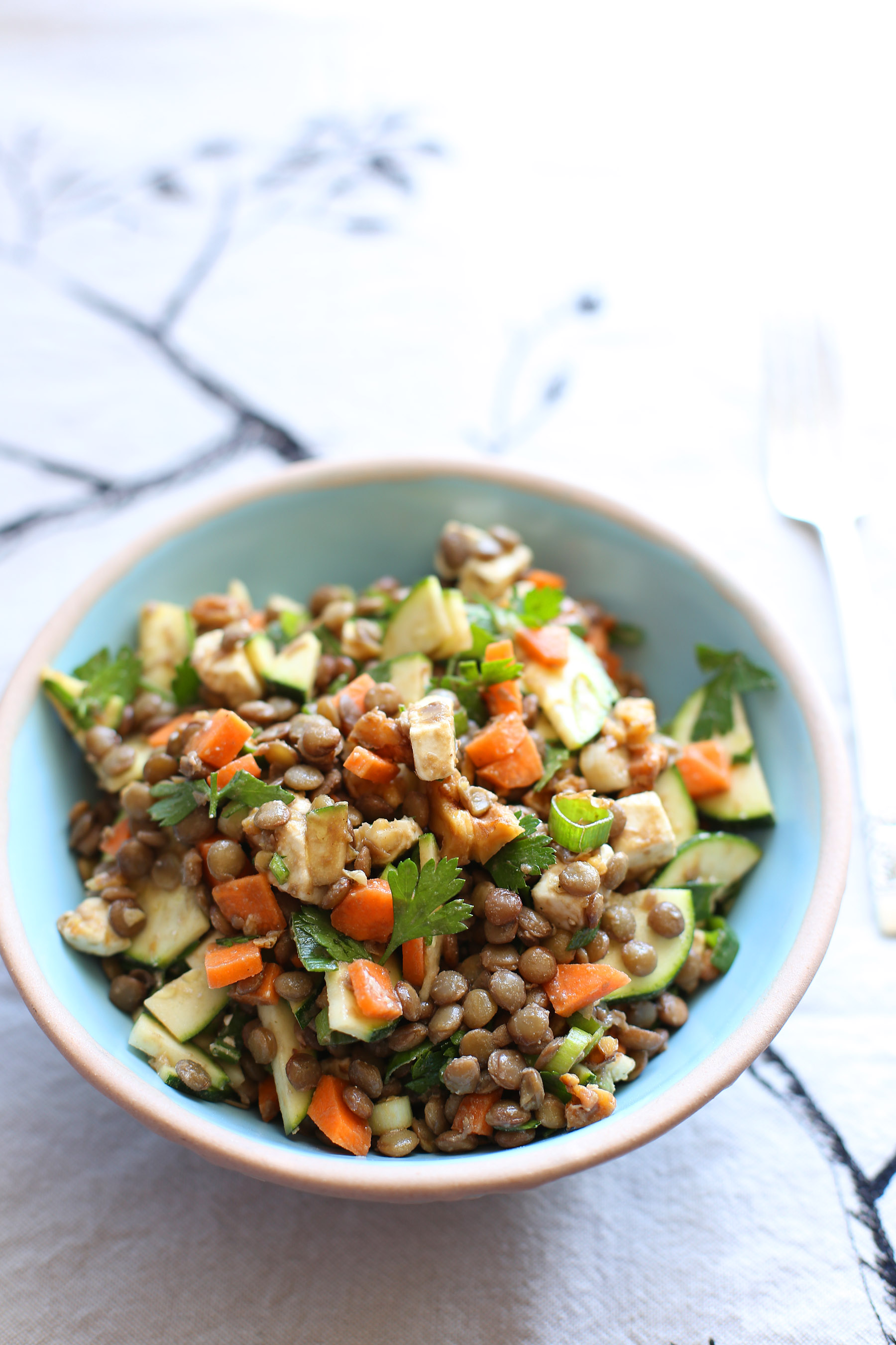 Lentil salad with toasted walnuts & feta a splash of vanilla