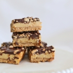 Chocolate, salted peanut & maple caramel slice