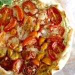 Cherry tomato, cream cheese & basil tart