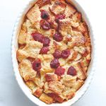 Raspberry maple brioche pudding