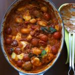 Baked gnocchi, meatball & mozzarella bake